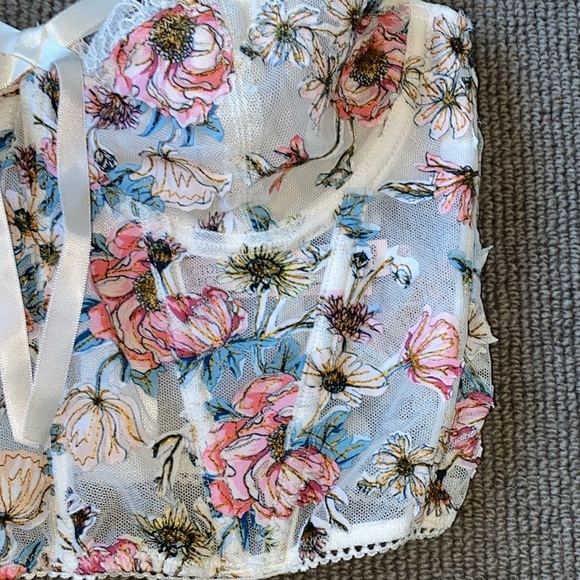 Victorias Secret Dream Angels Bustier floral lace sz 32C - Picture 3 of 11